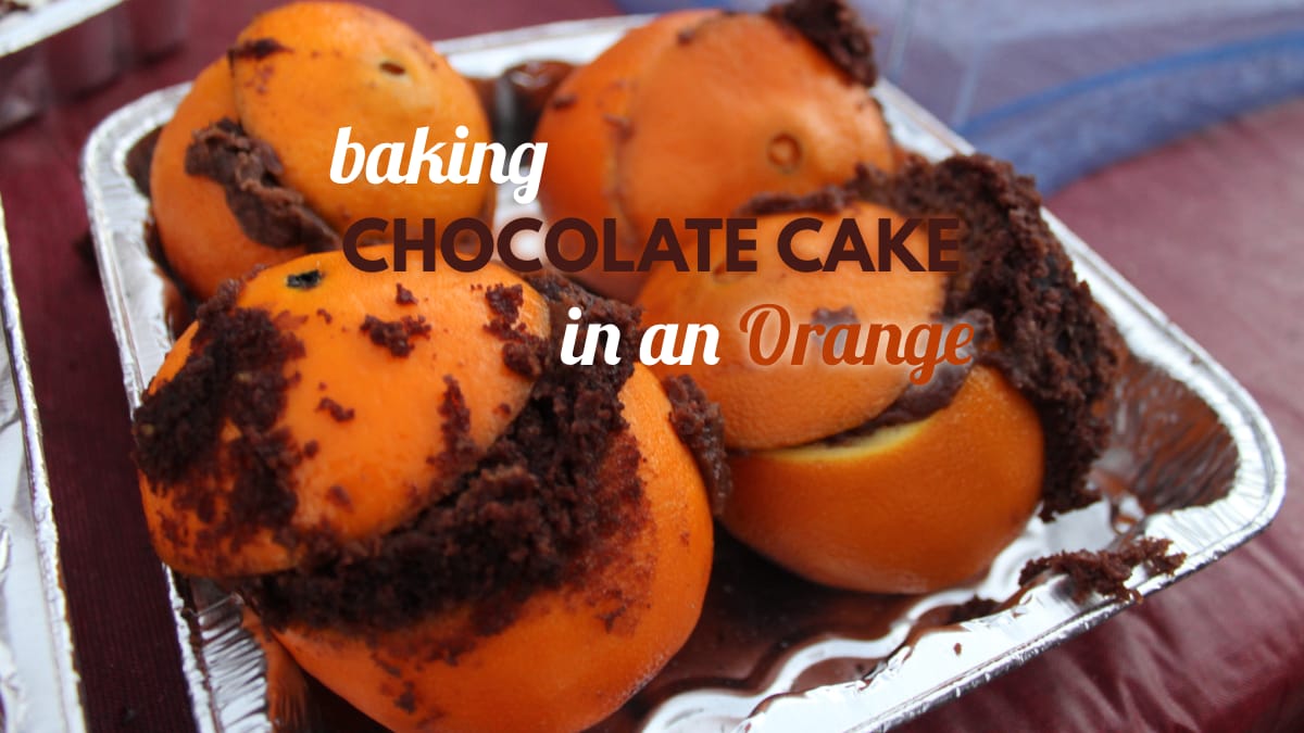 Baking Chocolate Cake in an Orange