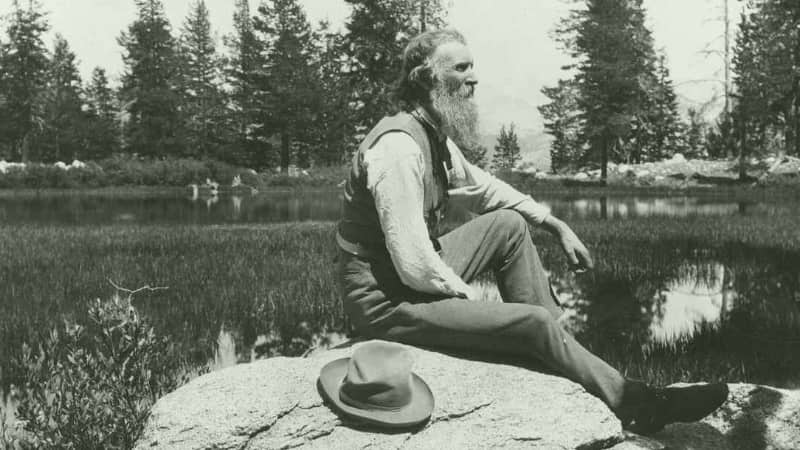 John Muir at Mirror Lake