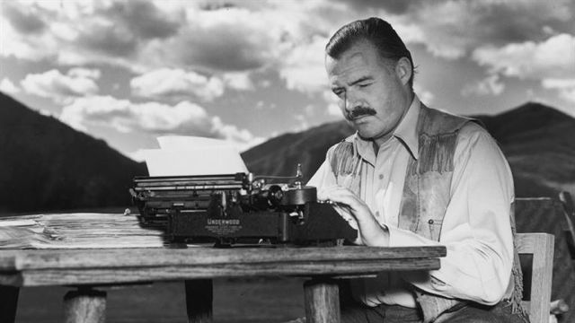 Hemingway writing.