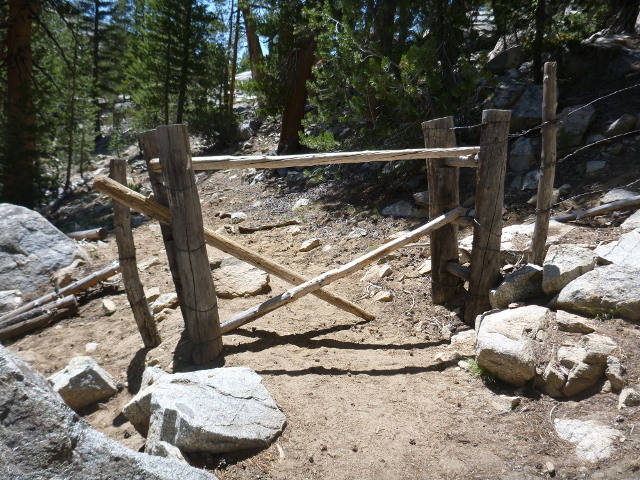 Stock fence on the John Muir Trail.