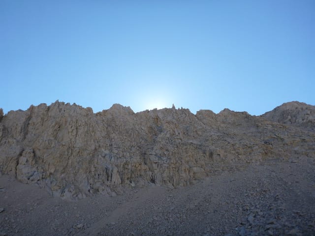 Near Forester Pass, the sun rises.